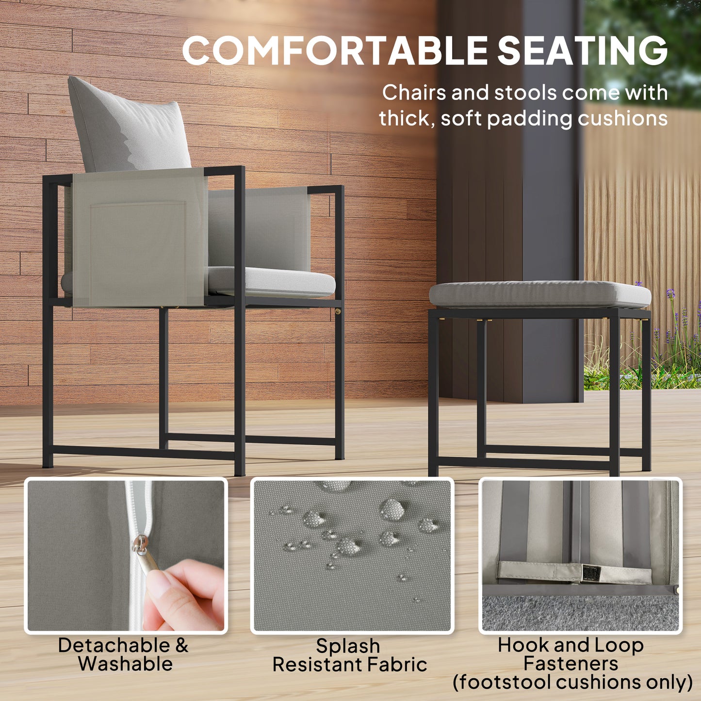 8 Seater Garden Dining Set, Cube Garden Furniture with Cushions