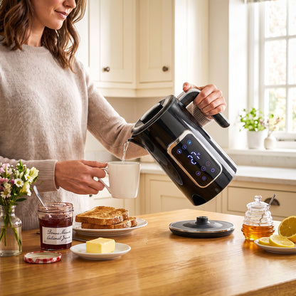 1.7L Fast Boil 3000W Electric Kettle with LED Display, Black