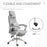 Home Office Chair w/ Manual Footrest Recliner Padded Modern Adjustable Swivel Seat w/ 2 Pillows Armrest Ergonomic Grey