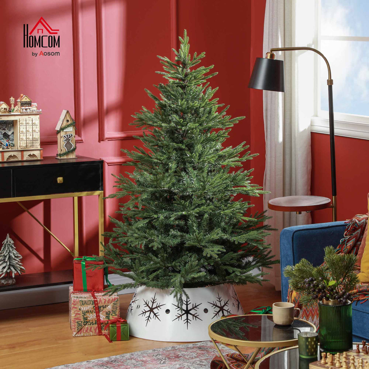 5 Foot Artificial Christmas Tree with Realistic Hinged Branches, Green