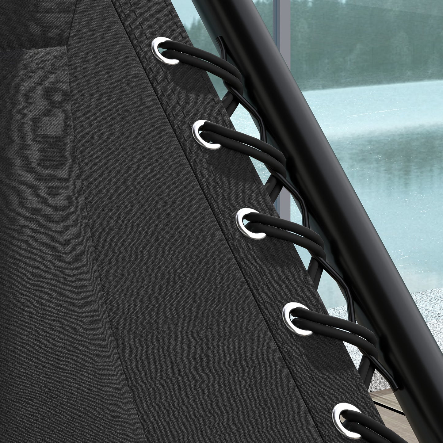 2 Pcs Zero Gravity Lounger Chair, Folding Reclining Chair, Black