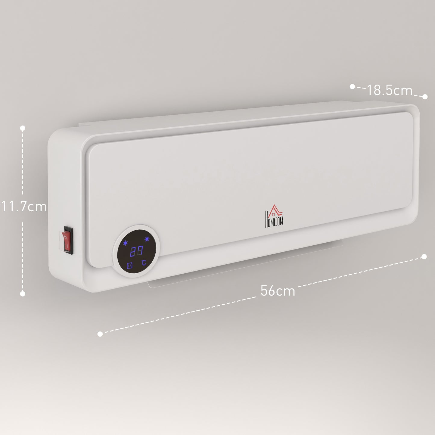 1000W/2000W Wall Downflow Heater Adjustable Temperature w/ Timer