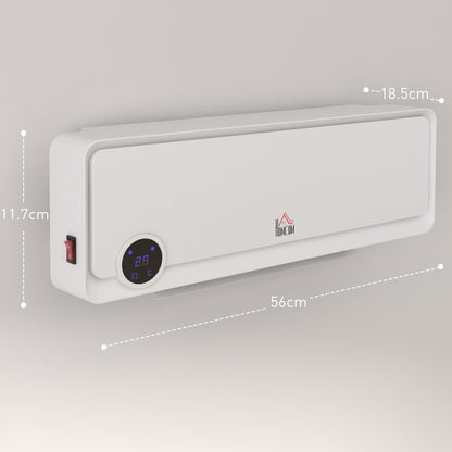 1000W/2000W Wall Downflow Heater Adjustable Temperature w/ Timer