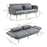 Convertible Sofa Bed Settee with Cushions, Adjustable Backrest, Grey