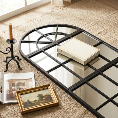 Large Arched Wall Mirror with 3-Piece and Tempered Glass