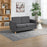 Compact Loveseat Sofa, Modern 2 Seater Sofa for Living Room with Wood Legs and Armrests, Grey