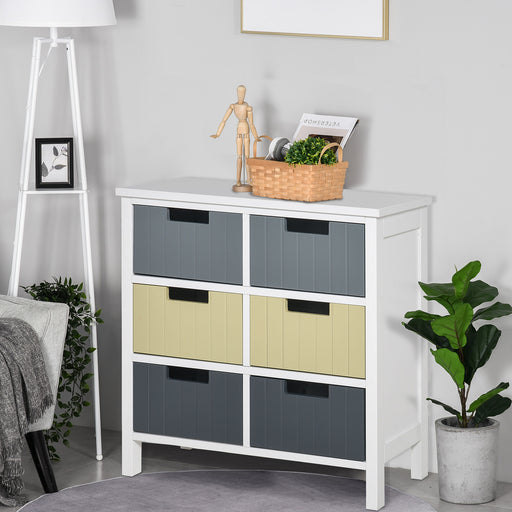 6 Drawer Storage Tower, Dresser Chest with Wood Top, Organizer Unit for Closets Bedroom Nursery Room Hallway