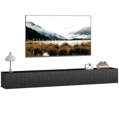 Wall Mount TV Stand Cabinet with Fluted Flip-Down Doors