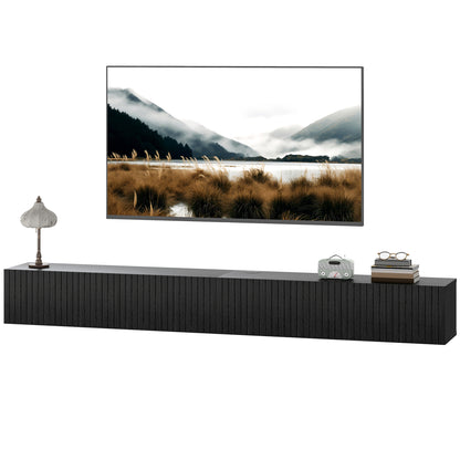 Wall Mount TV Stand Cabinet with Fluted Flip-Down Doors