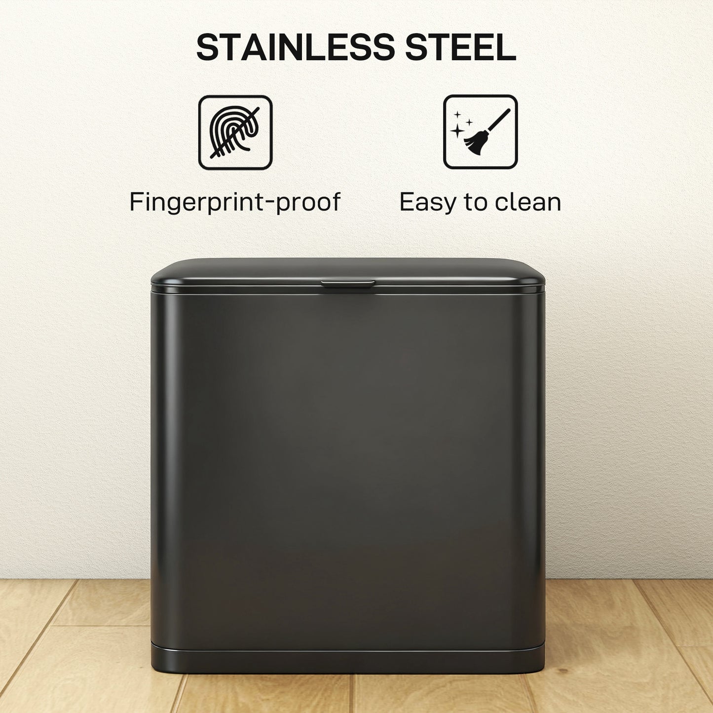 8L Hanging Kitchen Bin, Rubbish bin w/ Stay-Open Lid for Under Sink