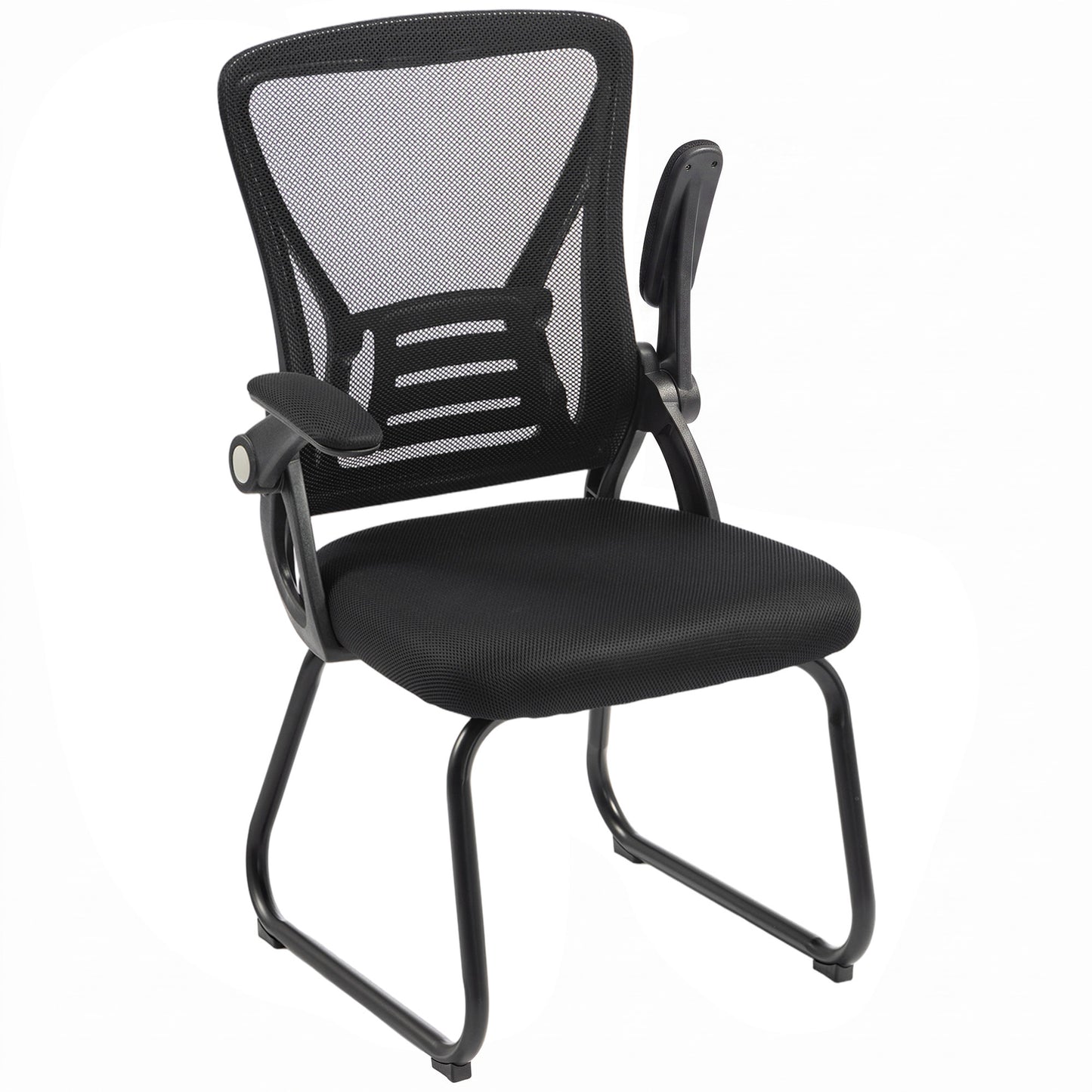 Office Chair with Mesh Backrest and Steel Legs, Black