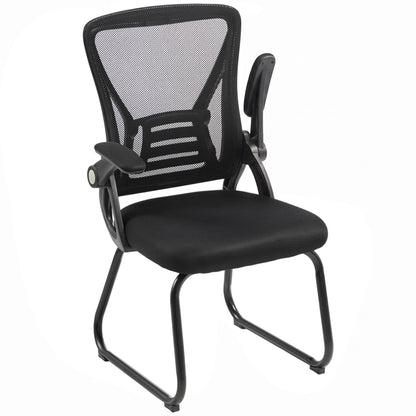 Office Chair with Mesh Backrest and Steel Legs, Black