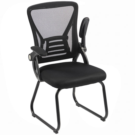 Office Chair with Mesh Backrest and Steel Legs, Black