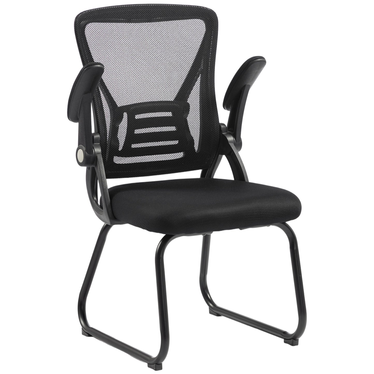 Office Chair with Mesh Backrest and Steel Legs, Black