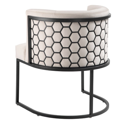 Loretta Table and 6 Alveare Black Chairs - Chalk