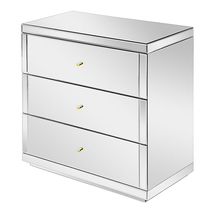 Flavia Mirrored Three Drawer Chest