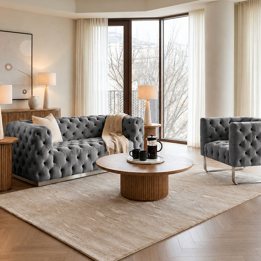 Frankfurt Two Seat Sofa - Dove Grey