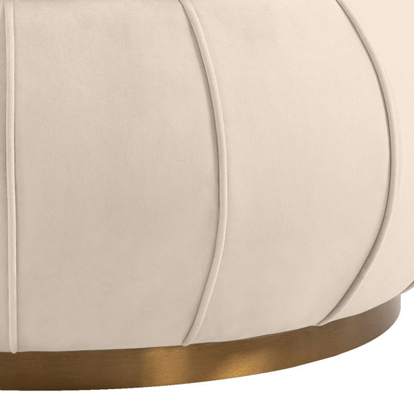 Pumpkin Storage Ottoman - Chalk - Brass Base
