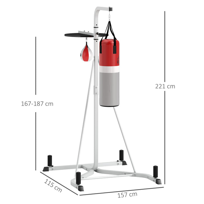 Punchbag & Speedball Boxing Station Frame Freestanding, White