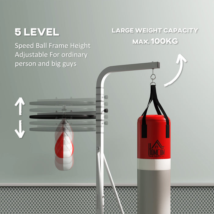 Punchbag & Speedball Boxing Station Frame Freestanding, White