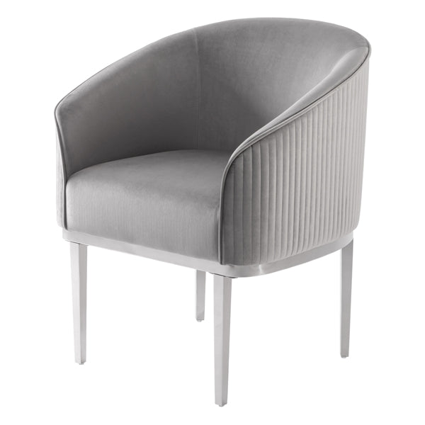 Ella Dining Chair - Dove Grey - Silver Base