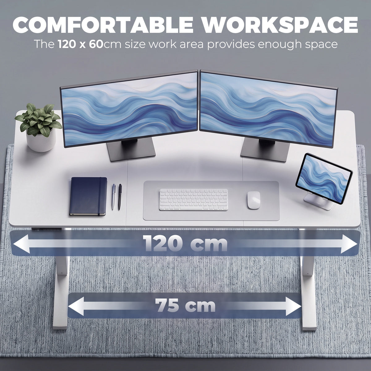 Standing Desk Memory Control Adjustable White