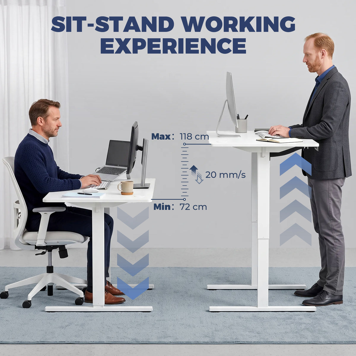 Standing Desk Memory Control Adjustable White