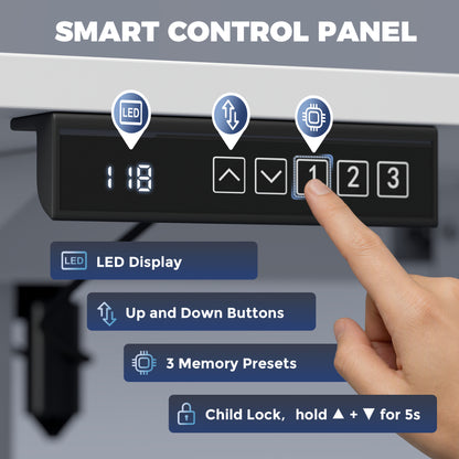 Standing Desk Memory Control Adjustable White
