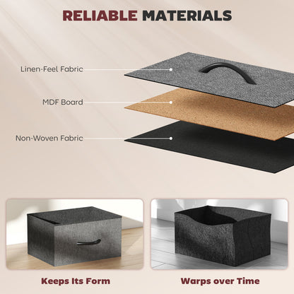 Fabric Chest of Drawers, 8 Drawer Dresser for Bedroom, Charcoal Grey