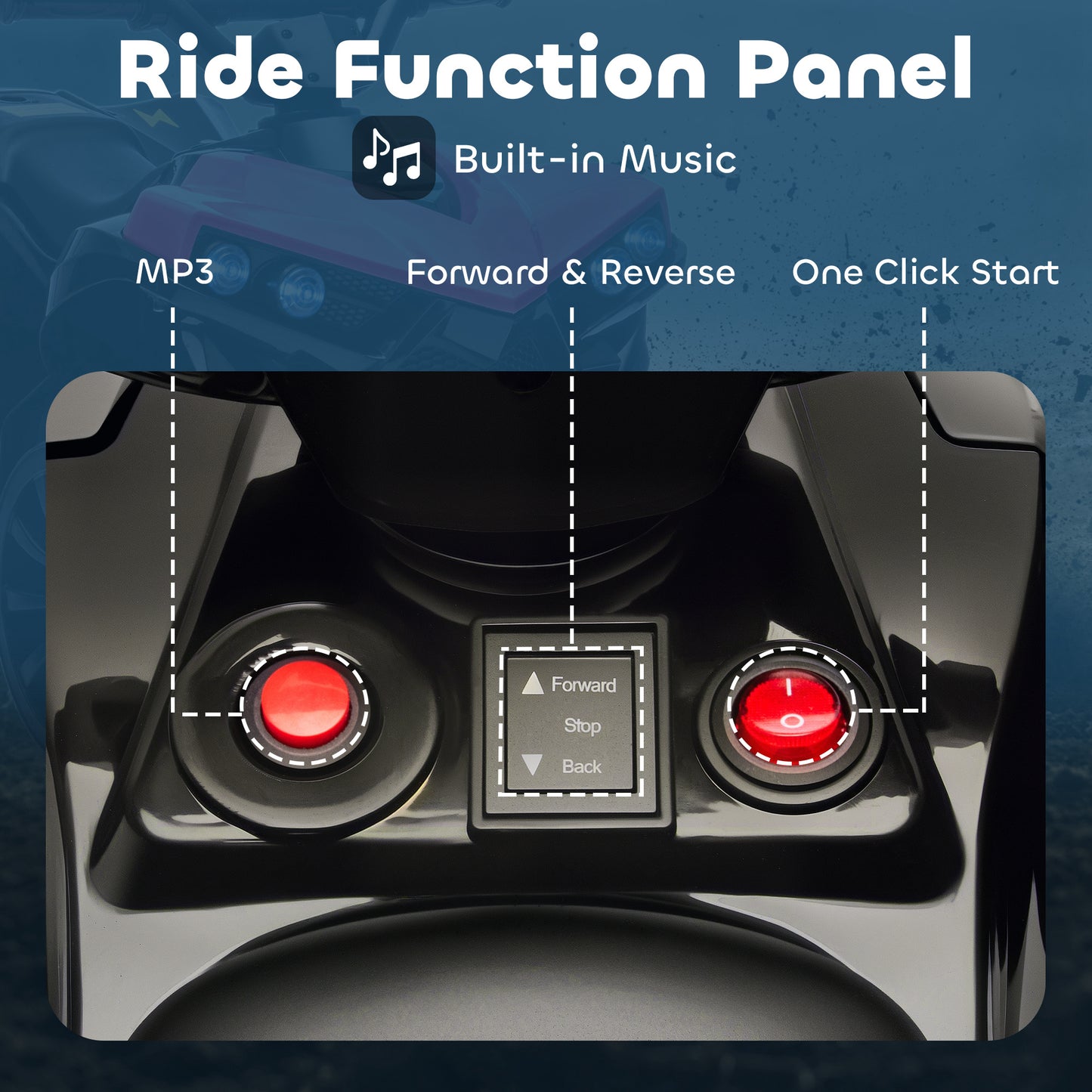 6V Electric Ride on Car, Kids ATV 4 Wheeler with Music and LED Headlights, Indoor Outdoor Toy Car for Ages 3-8 Years Boys and Girls, Pink