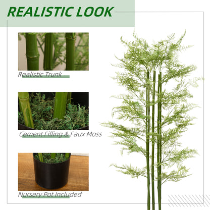 Decorative Artificial Plants Asparagus Fern Tree in Pot Fake Plants for Home Indoor Outdoor Decor, 155cm