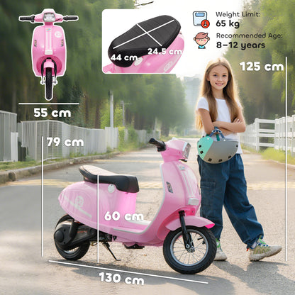 24V Battery Powered Ride on Motorcycle with Manual Throttle, Pink