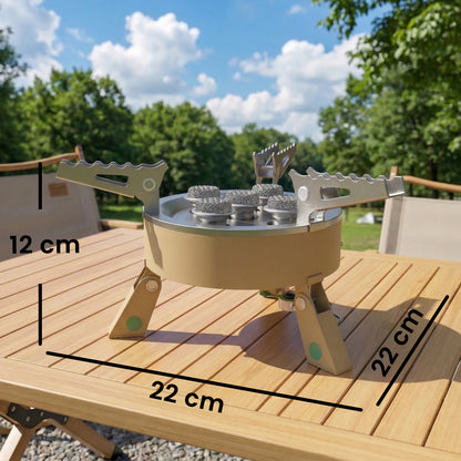 7000W Camping Stove with Piezo Ignition, High Power Gas Stove Khaki