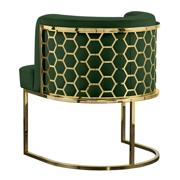 Alveare Dining Chair Brass - Bottle Green