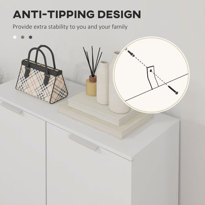 Shoe Storage Cabinet with Soft-Close Hinges & Adjust Shelves, High Gloss