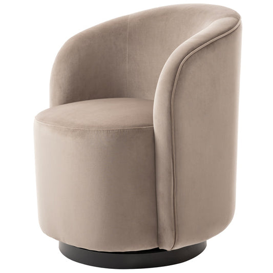 West End Swivel Dining Chair - Taupe - Black Base