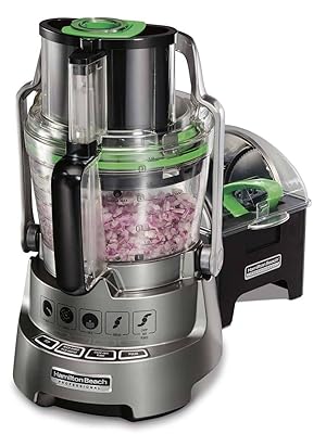 Hamilton Beach 70825-SAU 14-Cup (3 Litre) Dicing Food Processor, Plastic, 600 W, 3 liters, Silver
