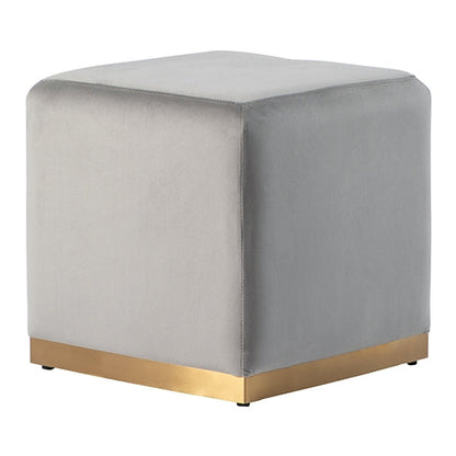 Harper Stool - Dove Grey - Brass Base