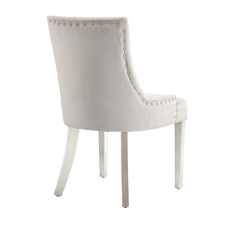 Torino Dove Grey Dining Chair with Stainless Steel Legs
