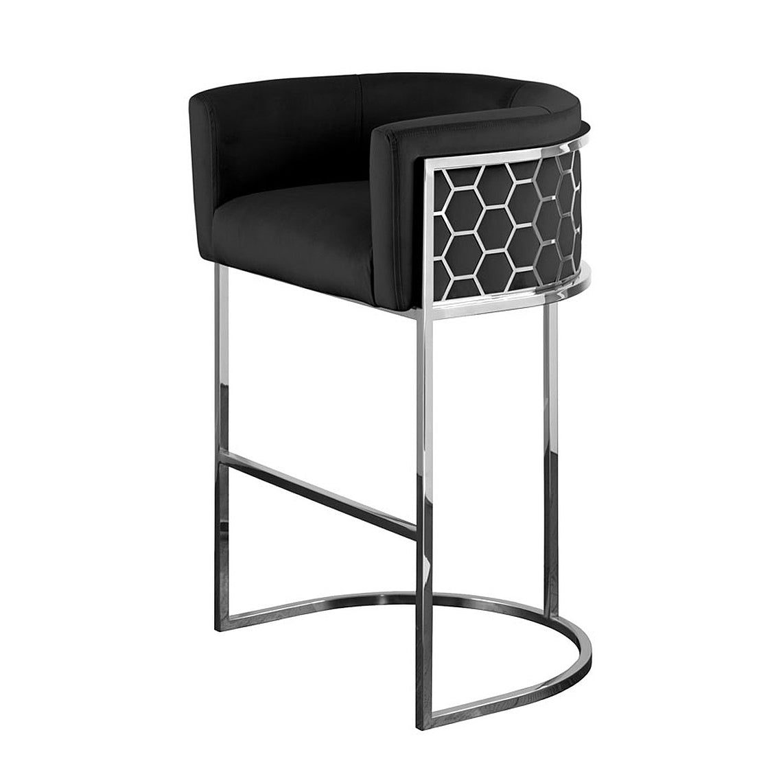 Alveare Counter Stool Silver - Black