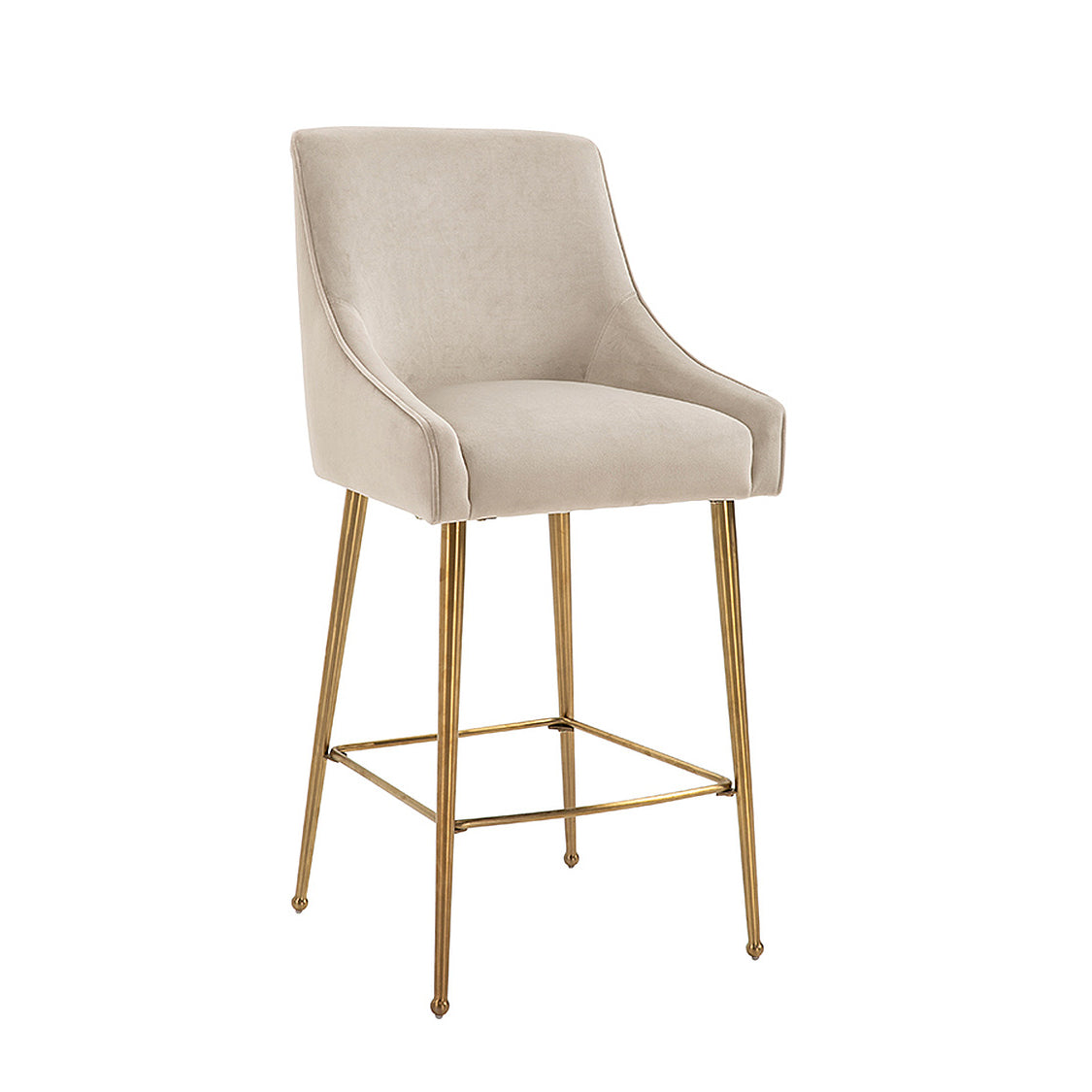 Mason Bar Stool - Chalk - Brushed Gold Legs