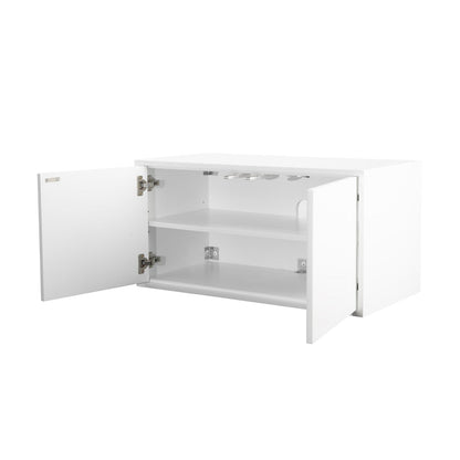 Set of 2 Inga White Floating Sideboards