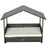 Extendable Elevated Dog Bed, Rattan Dog House, with Water-Resistant Roof, Removable Cushion, for Small, Medium Dogs