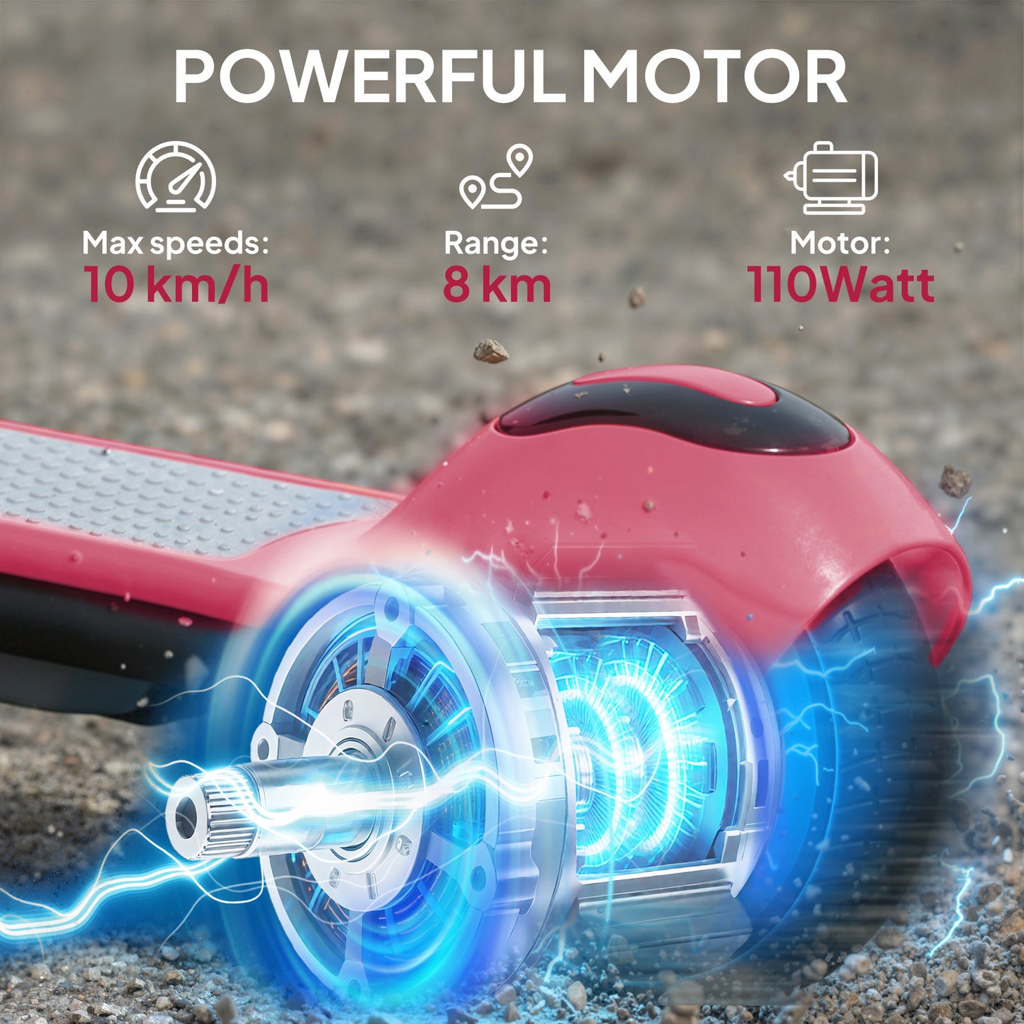 Electric Scooter, Lightweight E Scooter with LED Display, Pink