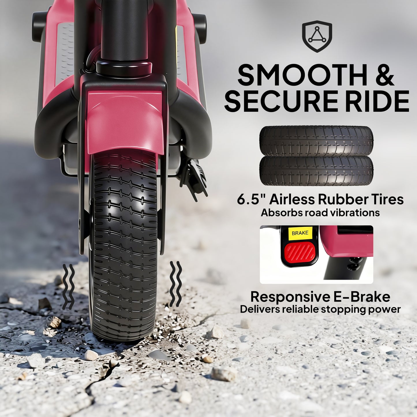 Electric Scooter, Lightweight E Scooter with LED Display, Pink