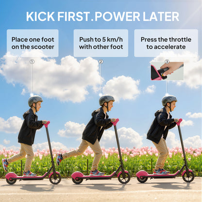Electric Scooter, Lightweight E Scooter with LED Display, Pink