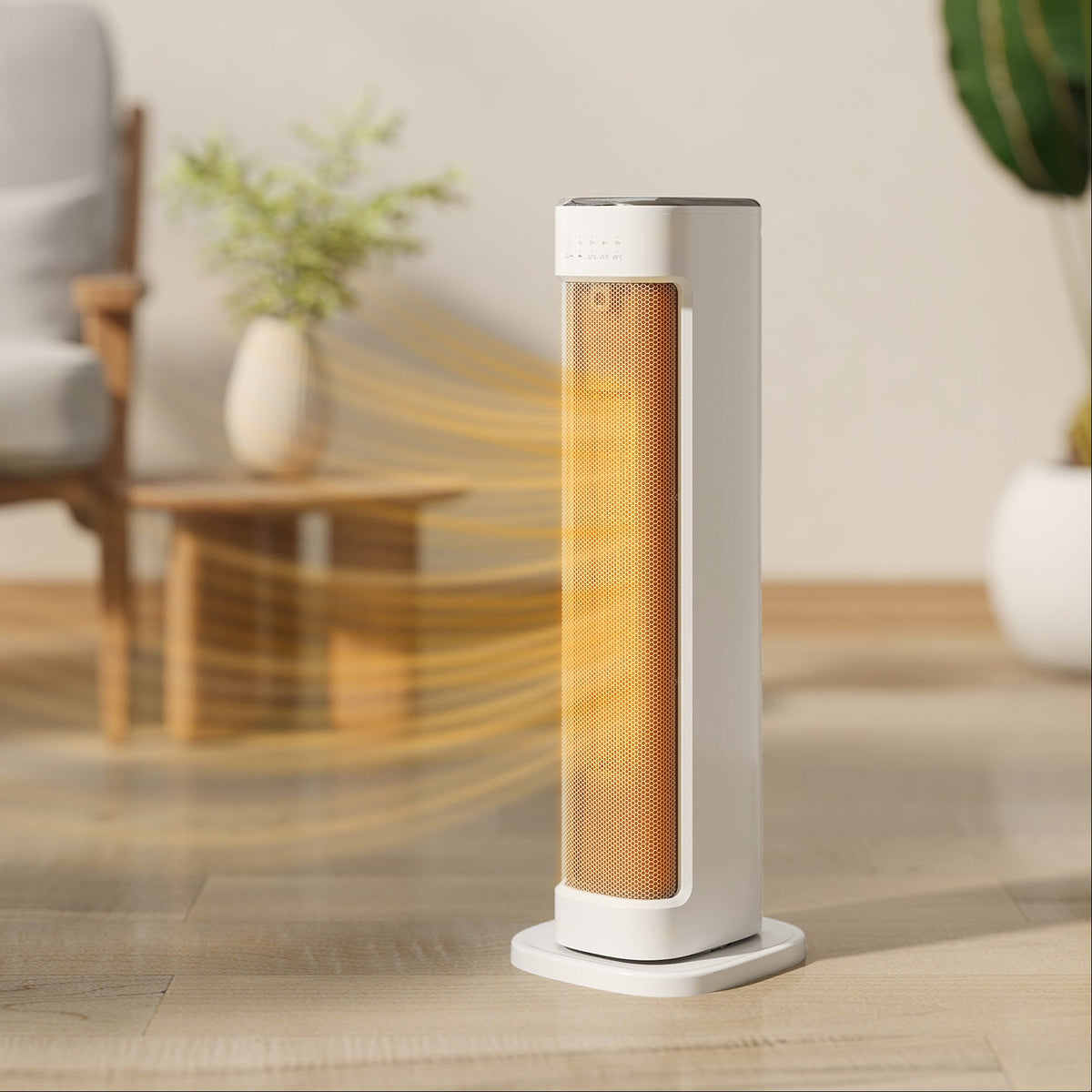 2000W Ceramic Electric Heater with 15-Hour Timer and Remote Control - White