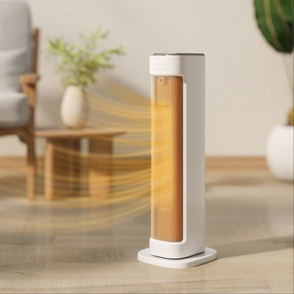 2000W Ceramic Electric Heater with 15-Hour Timer and Remote Control - White