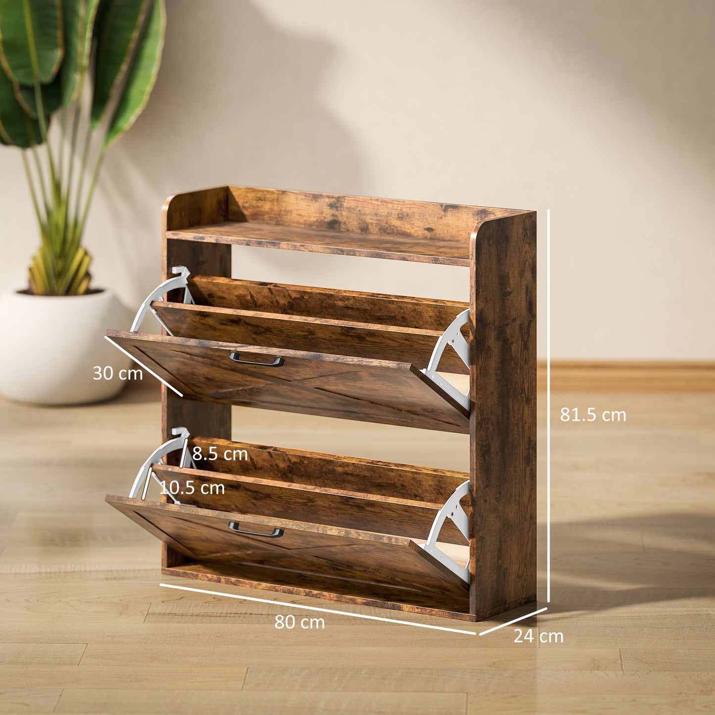 Narrow Shoe Cabinet Farmhouse Slim Shoe Storage Cabinet Rustic Brown