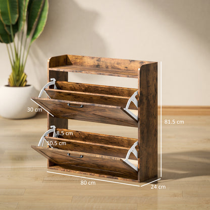 Narrow Shoe Cabinet Farmhouse Slim Shoe Storage Cabinet Rustic Brown